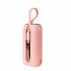 Mini powerbank m Lightning og USB-C kabler - 10.000mAh - 22,5W - Pink