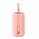 Mini powerbank m Lightning og USB-C kabler - 10.000mAh - 22,5W - Pink