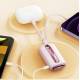 Mini powerbank m Lightning og USB-C kabler - 10.000mAh - 22,5W - Pink