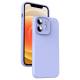 Silikone iPhone 12 cover med mikrofiber foring - Lilla