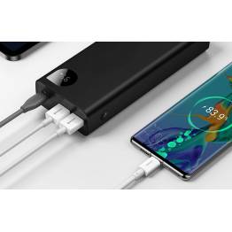  Baseus Adaman Metal 30W PD powerbank m USB-C kabel - 20.000mAh - Sort