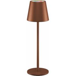 Genopladelig og vandtæt RGBW LED bordlampe m farvet lys og touch control - Bronze
