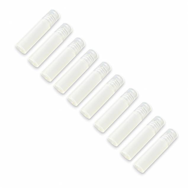 10 stk plastikrør til parfume eller geocaching - 1,5 x 6,7 cm