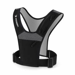 Justerbar refleksvest til løb og cykling med 4 lommer - Sort/Grå