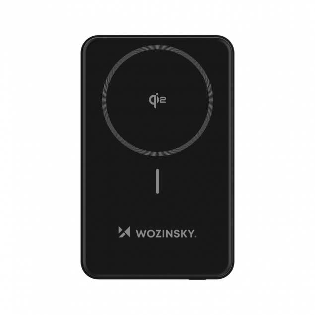 Wozinsky MagSafe Qi2 powerbank med USB & USB-C - 10.000mAh - 22,5W PD - Sort Wozinsky MagSafe Qi2 powerbank med USB & USB-C - 10.000mAh - 22,5W PD - Sort