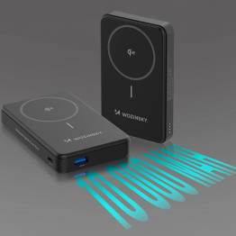  Wozinsky MagSafe Qi2 powerbank med USB & USB-C - 10.000mAh - 22,5W PD - Sort
