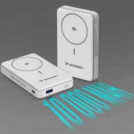  Wozinsky MagSafe Qi2 powerbank med USB & USB-C - 10.000mAh - 22,5W PD - Hvid