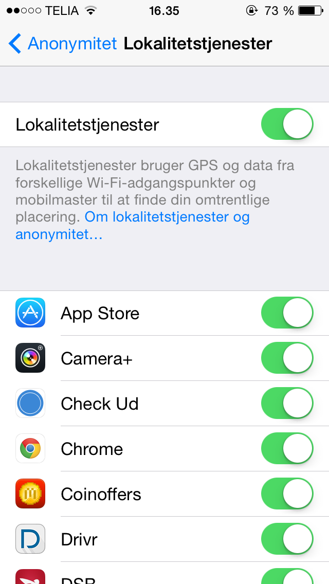 Opdater Apps i Baggrunden